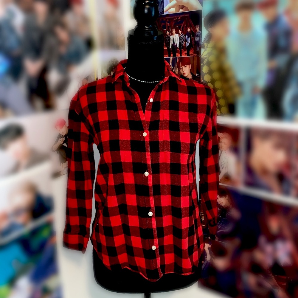 Red Flannel Button Down Shirt